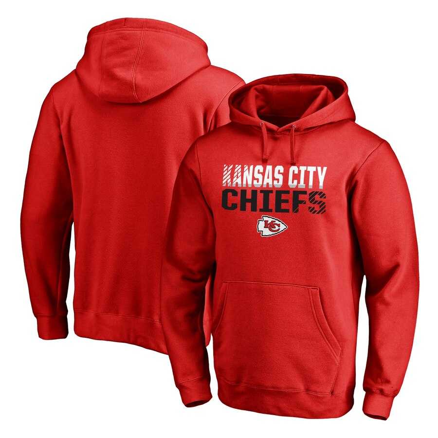 Men Kansas City Chiefs NFL Pro Line by Fanatics Branded Iconic Collection Fade Out Pullover Hoodie Red